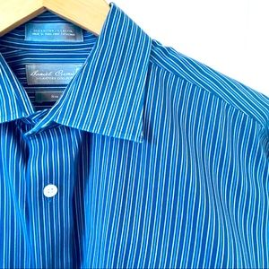 DANIEL CREMIEUX Men's Dress Shirt, Dark Blue, L